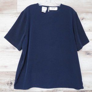 Liz Baker* Women's Short Sleeve Boat Neck‎ Straight Hem Pullover Blouse~ Size 1X